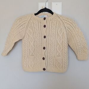 Cream Cable Knit Kid's Cardigan
